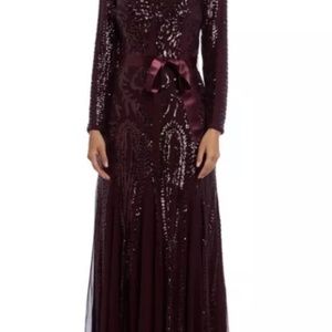 Long sequin dress - Burgundy 14P Petite